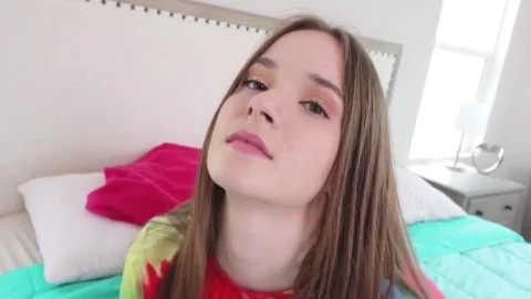 Cute Brunette Stepsis Jerks Off Her Big Dick Stepbro