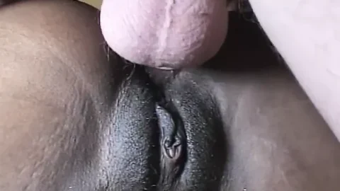 Natural tits black cunt DP by two white guys