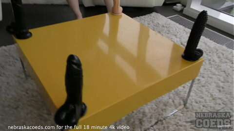 ginger spinner rikki dildo challenge gaping open teen pussy