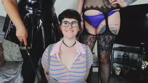 Inara Stark and Mia Milf discipline slutty sub girl