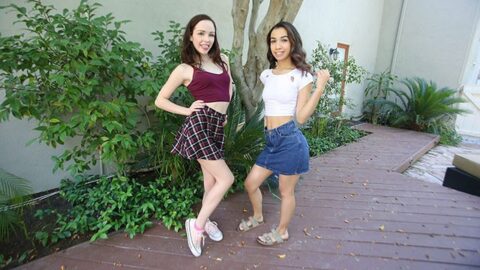 Step Daughters Aliya Brynn & Jackie Rogen Swap Step Daddy’s Cum After Taboo Threesome -FamilyStrokes