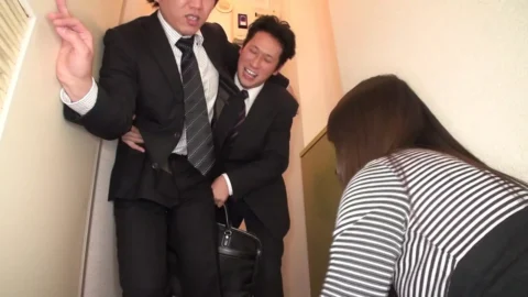 Japanese milf slut gives her cunt to her husband’s coworker at dinner time!