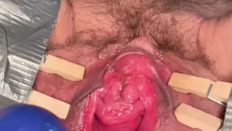 Huge dildo in the pee hole