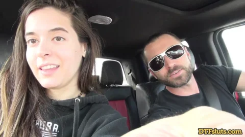 DTFSluts – Had sex in the car  with  Abbie Maley and James Deen