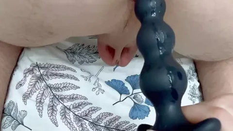 Came to visit a neighbor and fucked his virgin ass. Made him cum in a rubber pussy