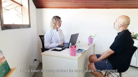 A doctor who performs a prostate exam ends up sticking a strap-on in the patient’s ass.