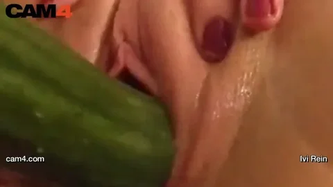 Ivi Rein Destroys Her Pussy and Ass with a Fully Vegan Cucumber