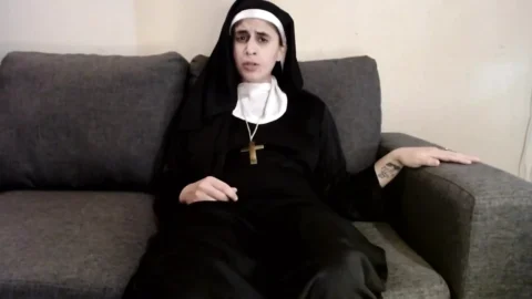 Nasty Nun Gaping Her Pussy