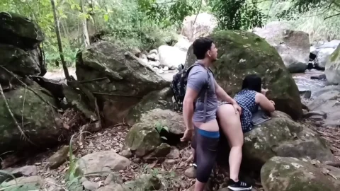 FINAL PART. I REALLY ENJOY FUCKING IN NATURE.. I’m going to the forest to fuck my friend, he cums on my leg