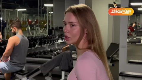Torn Leggings and Asshole of Shameless Bitch During Workout. Rough Public Ana…