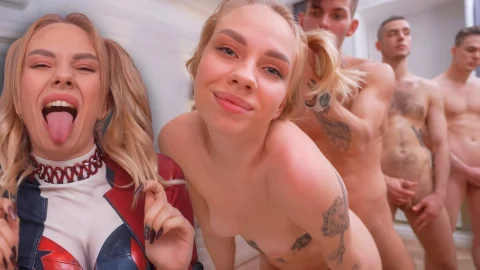 Harley Quinn Was Fucked by Three Fat Dicks