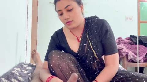 Indian Stepmom shared single bed and made stepson happy,Full Hindi Audio