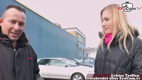 German blonde approached on the street and fucked in the ass
