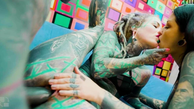 Goth and Hippie Chick Love Gettiing Anal Fuck and Facial Cumshots