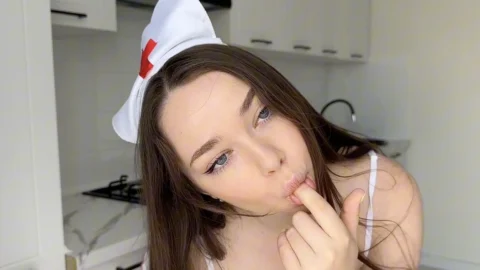 A Sexy Nurse Rides a Big Dildo and Fucks Herself in the Ass in the Hospital Room, Craving Attention