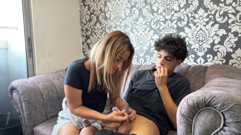 Big-ass stepmom teaches her little stepson how to fuck a woman and fulfills her dream fantasy.