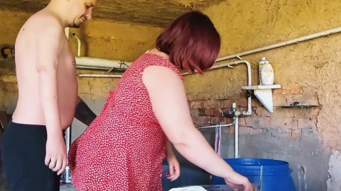 I fucked a village whore right in the barn where she was doing laundry