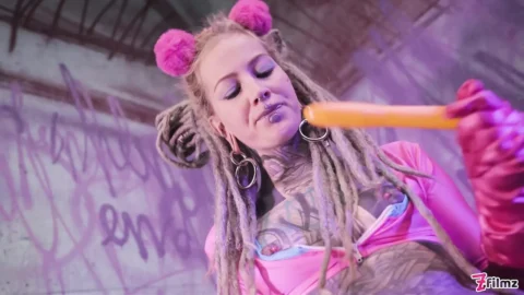 Solo Double Penetration – Tattooed Goth Punk Anal Masturbation & ATM