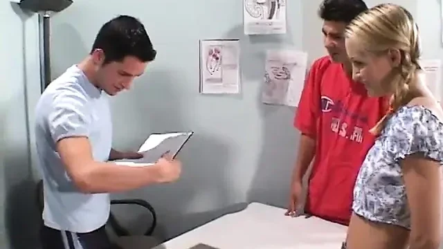 Two nasty fellows promised to help their blonde classmate  with math