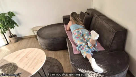 Omg! So tight! Step Sis in cute pajamas has never had an anal creampie in her big ass before