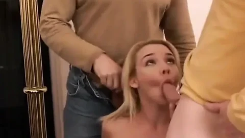 Fantastic Blonde Babe Dped in Hot Gangbang Action