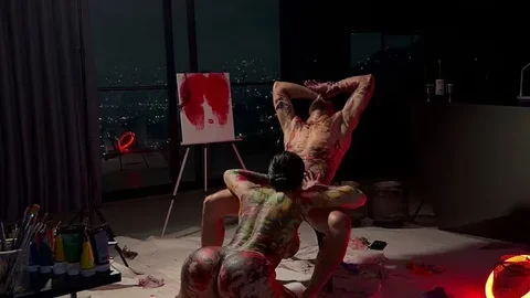 Painting lessons on the balcony