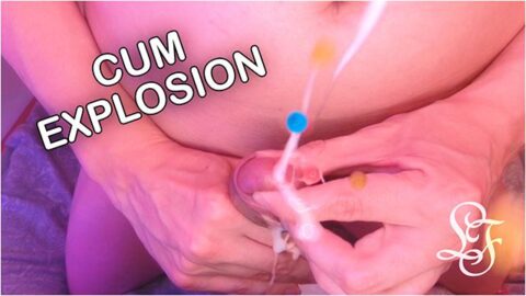 GEL BALLS and CUM shooting out of my Tranny Dick