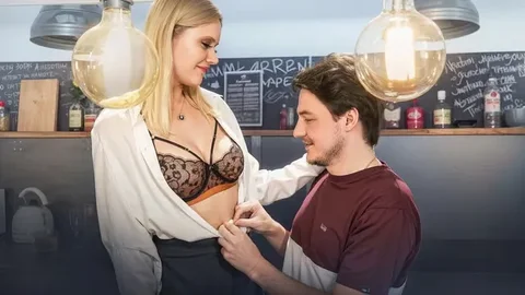 Blonde bigtits teach savage doggystyle moves
