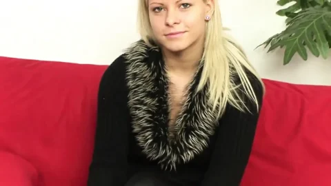 Gorgeous blonde fucked hard by two big hard cocks