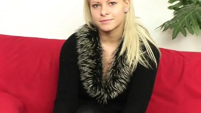 Gorgeous blonde fucked hard by two big hard cocks