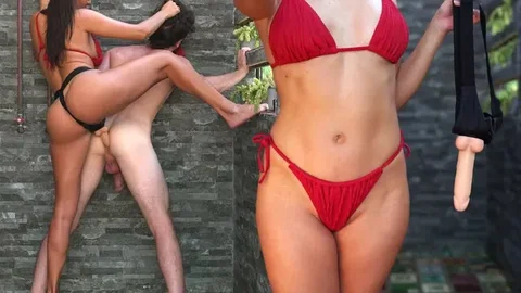 Shower Pegging – She Fucks Him Standing Against the Wall