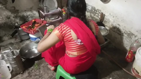 Sister-in-law fucking in the kitchen with brother-in-law’s cock standing in doggy style Hindi audio
